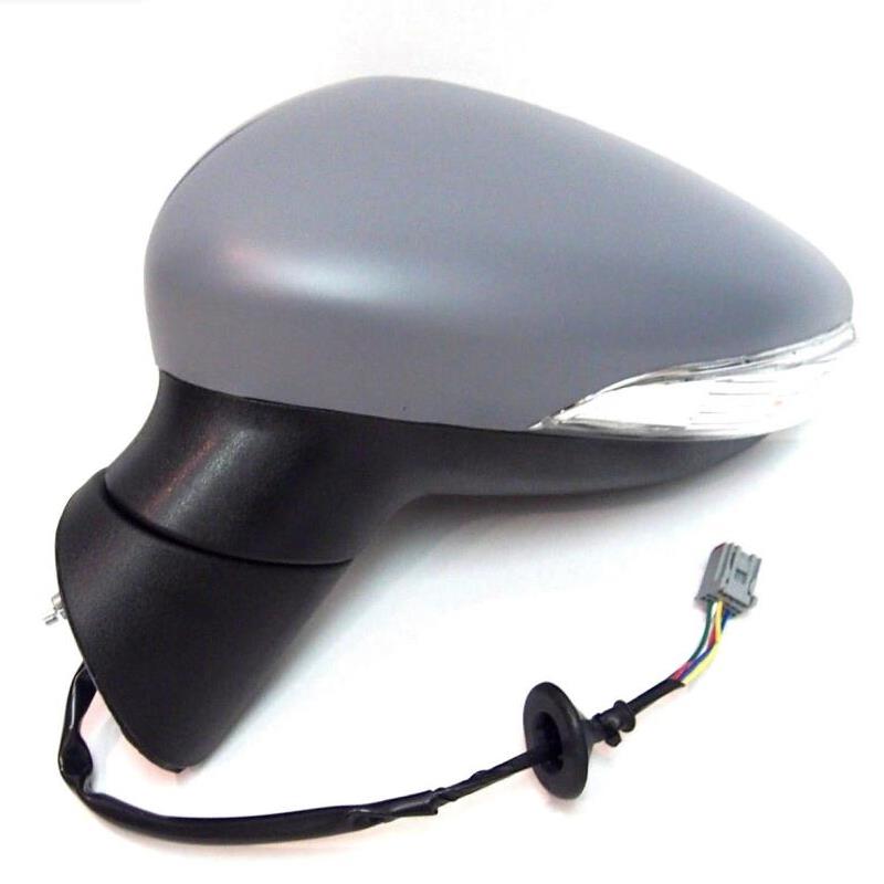 Ford Fiesta Mk7 2008-2012 Power Folding Wing Door Mirror Primed Left Side