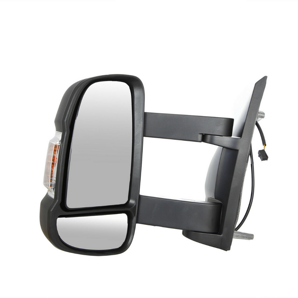 Peugeot Boxer 2006-2018 Long Arm Electric Black Door Wing Mirror Passenger Side