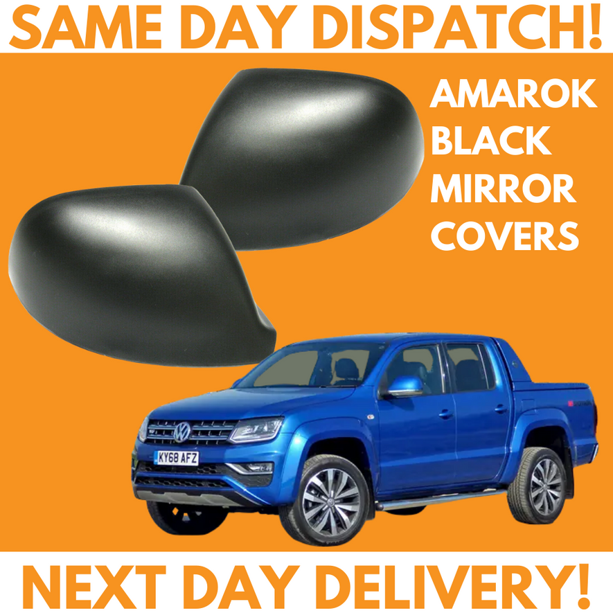 VW Amarok 2010-2018 Wing Mirror Covers Black Left & Right Side Pair