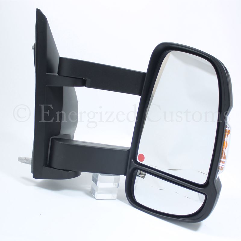 Fiat Ducato Van 2006- Long Arm Electric Black Wing Door Mirror Drivers Side