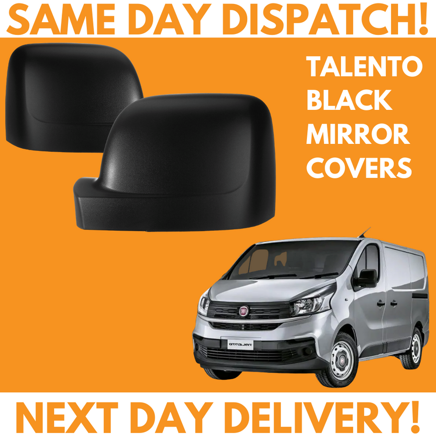 Fiat Talento 2016-2020 Wing Mirror Covers Black Left & Right Side Pair