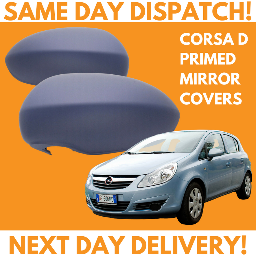 Vauxhall Corsa D 2006-2015 Wing Mirror Covers Primed Left & Right Pair