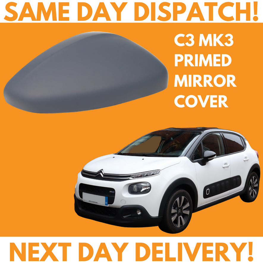 Citroen C3 MK3 2016-2020 Wing Mirror Cover Primed Right Side