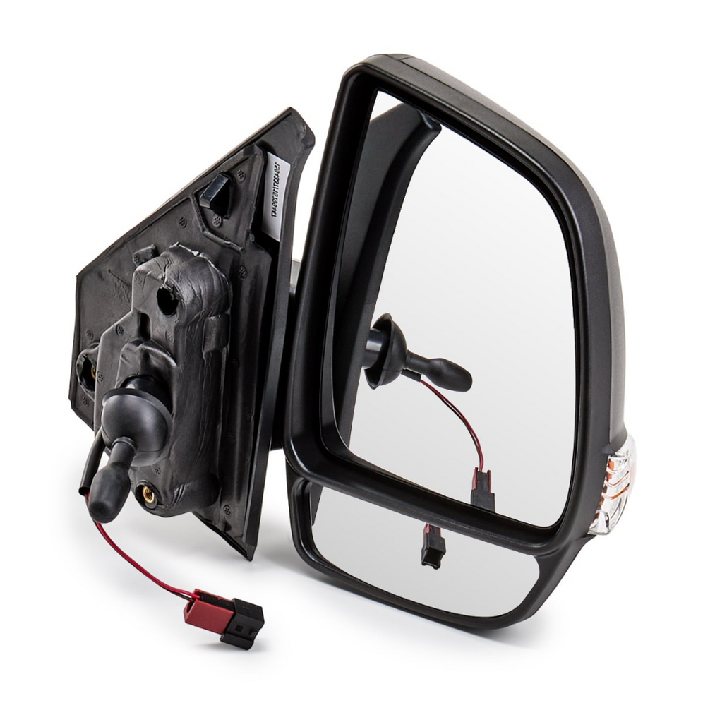 Fiat Doblo Mk2 2010-2023 Twin Glass Cable Black Wing Mirror Drivers Side