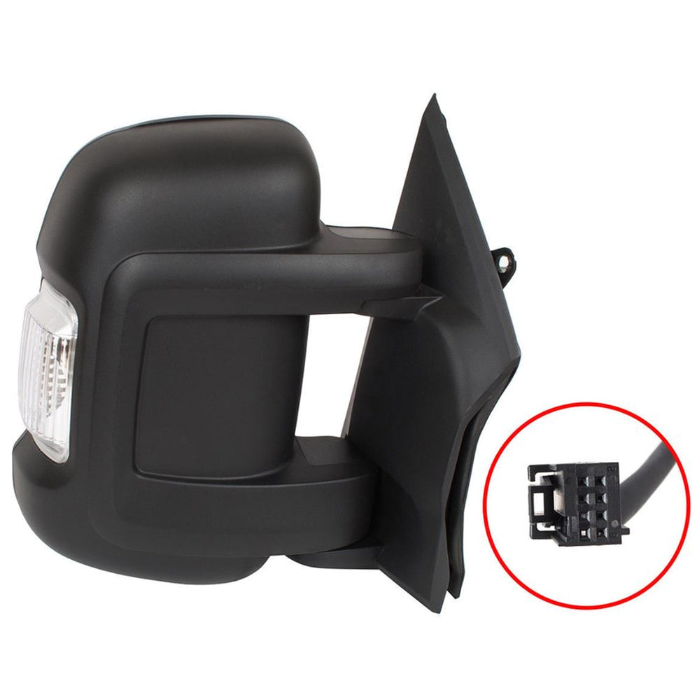 Fiat Ducato Van 2006-2017 Manual Short Arm Black Wing Mirror Drivers Side