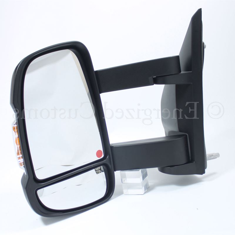 Peugeot Boxer 2006-2018 Long Arm Electric Black Door Wing Mirror Passenger Side